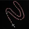 Perlen Rosenkranzperlen Rosenkranz Halskette Katholische Gebet Rosa Weiß Perle Liebesherz Christus Gebet Rosenkranz Halskette Schmuck