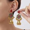 Hundreds of Popular Earrings In Europe, America, Niche Diamond-encrusted Bells, Fringed Stud Earrings, Ethnic Style Retro Earrings