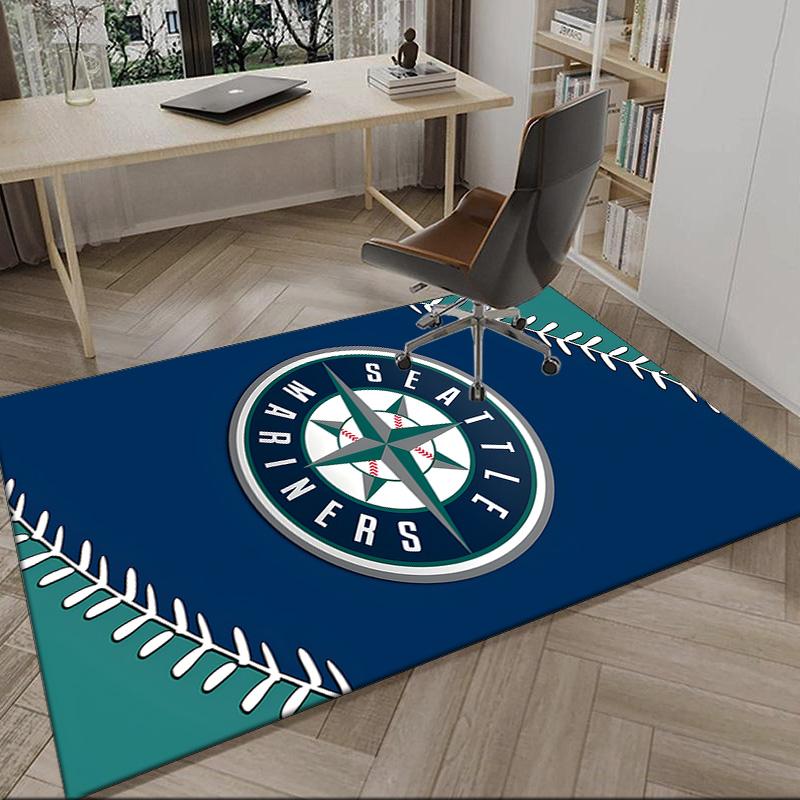 Mariners Team Logo Carpet, Kitchen Rugs, Yoga Mat, Non-Slip Mats, Rug for Bathroom, Living Room Bedroom, Camping Rugs Christmas Gift