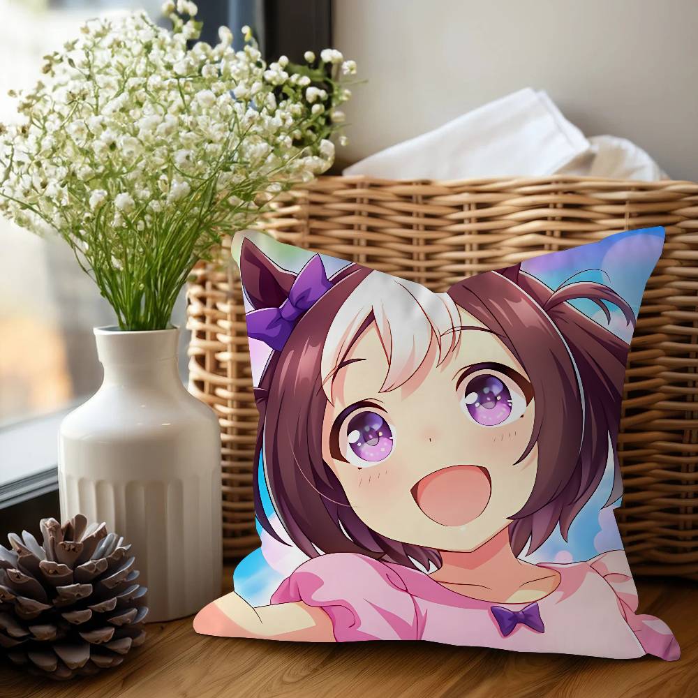 Anime Uma-Musume-Pretty-Derby Special Week Maple Design Cushion Cover Happy Autumn Harvest Decor Holiday Decorati Pillow Cover