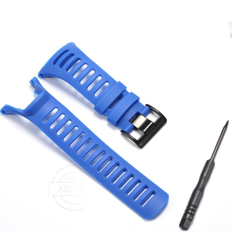 

Rubber Strap Suitable For Suunto Ambit 2 2S 2R Ambit3 3S 3R Peak Outdoor Sports Waterproof Silicone Replacement Watch Band 24mm синий