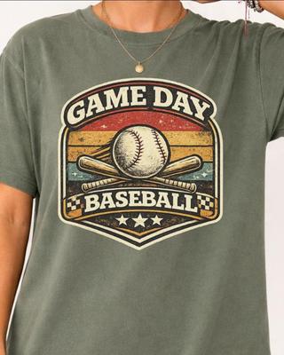 Game Day Baseball Shirt and Kids Tshirt Vintage Baseball Graphic Comfort Colors Tee Fan Gift Crop Top Tank Sports Lover Outfit