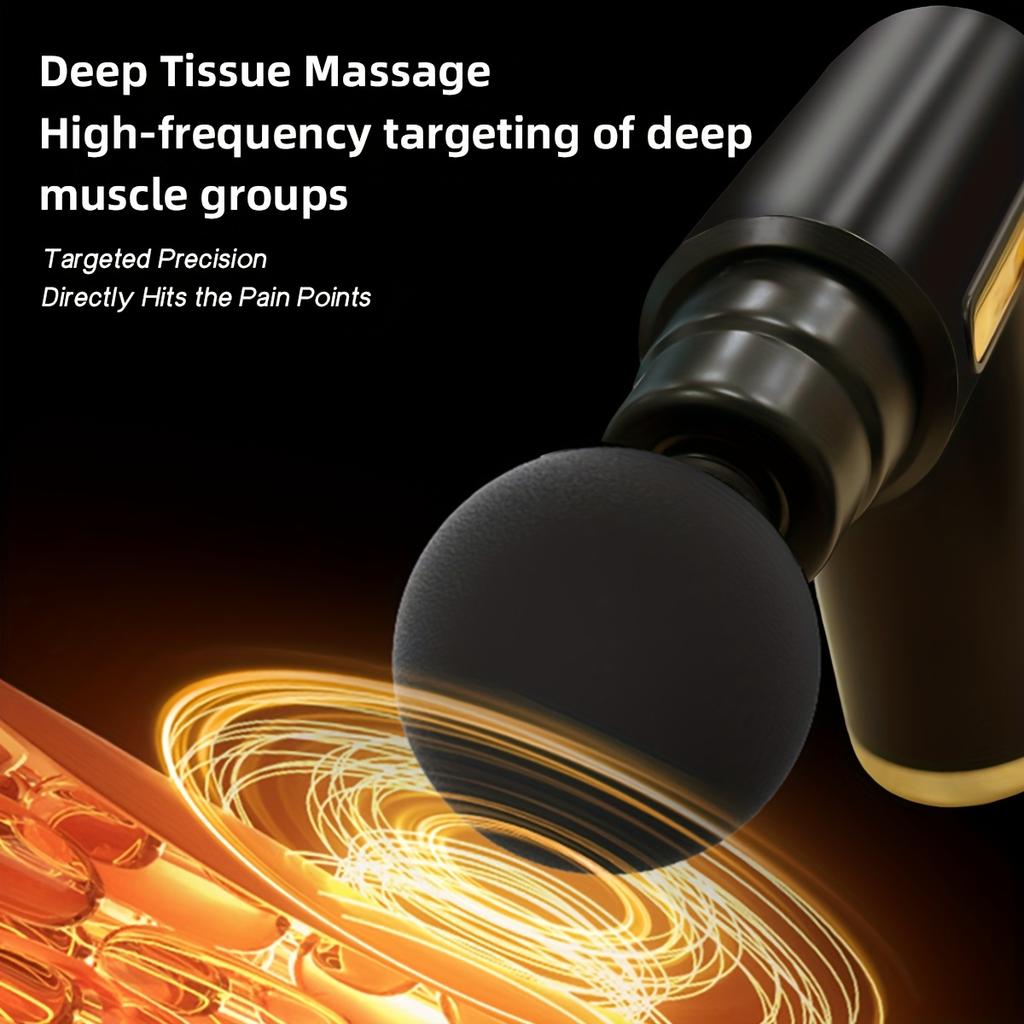 Portable electric fascia massage gun equipped with muscle massager LED Touchscreen included6A massage head mini handheld ultra-quiet brushless motor