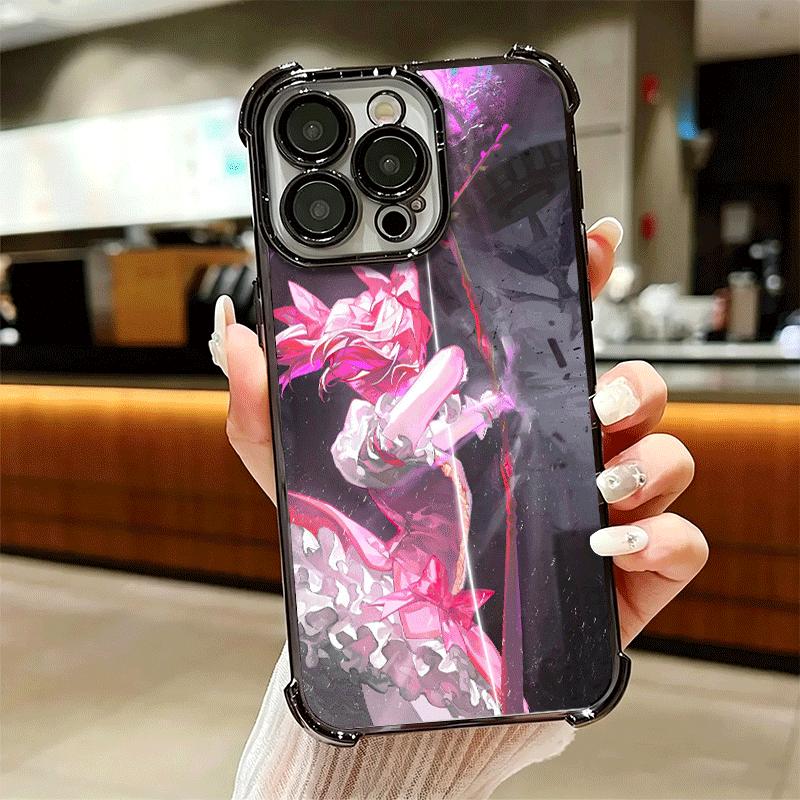 Madoka Magica Anime Weiche Handyhülle Für iPhone 15 16 17 Air 14 Pro Max 16E Plus 13 12 Mini Galvanisiert Anti-Fall Fundas