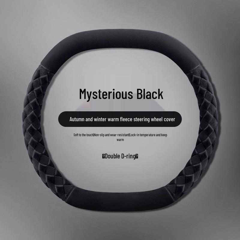 Plush Non-Slip Winter Steering Wheel Cover: Warm, High-End, Free Hand Stitching