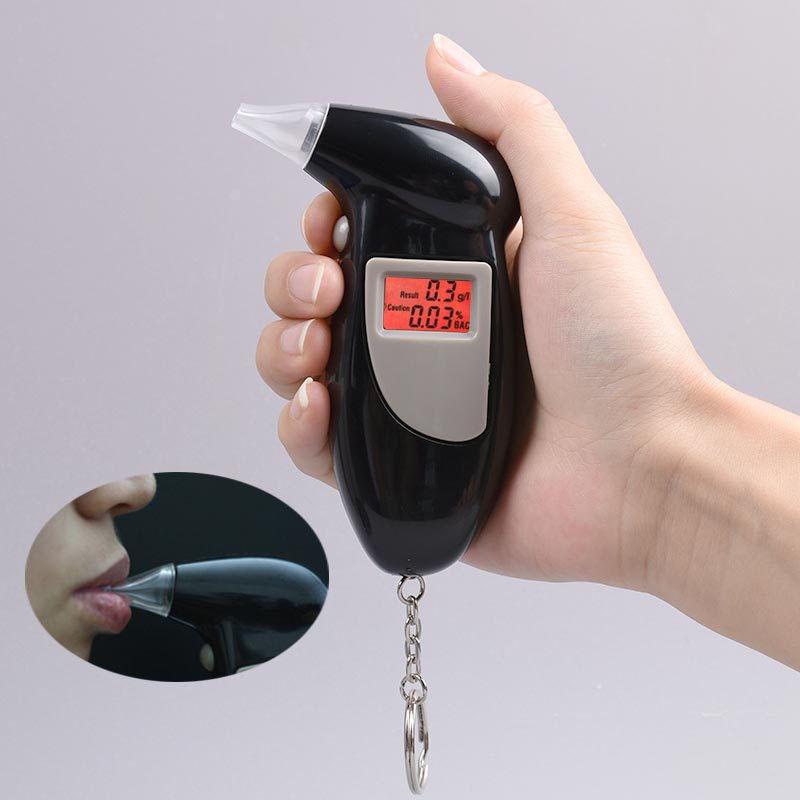 LCD Digital Alcohol Breath Tester Breathalyser Device Self Analyzer Detector with Keychain