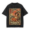 Men T Shirt Team Punch Monkey Washed T Shirts Hipster  Summer Tees Y2k Retro Pattern Cotton Tops Gift Idea