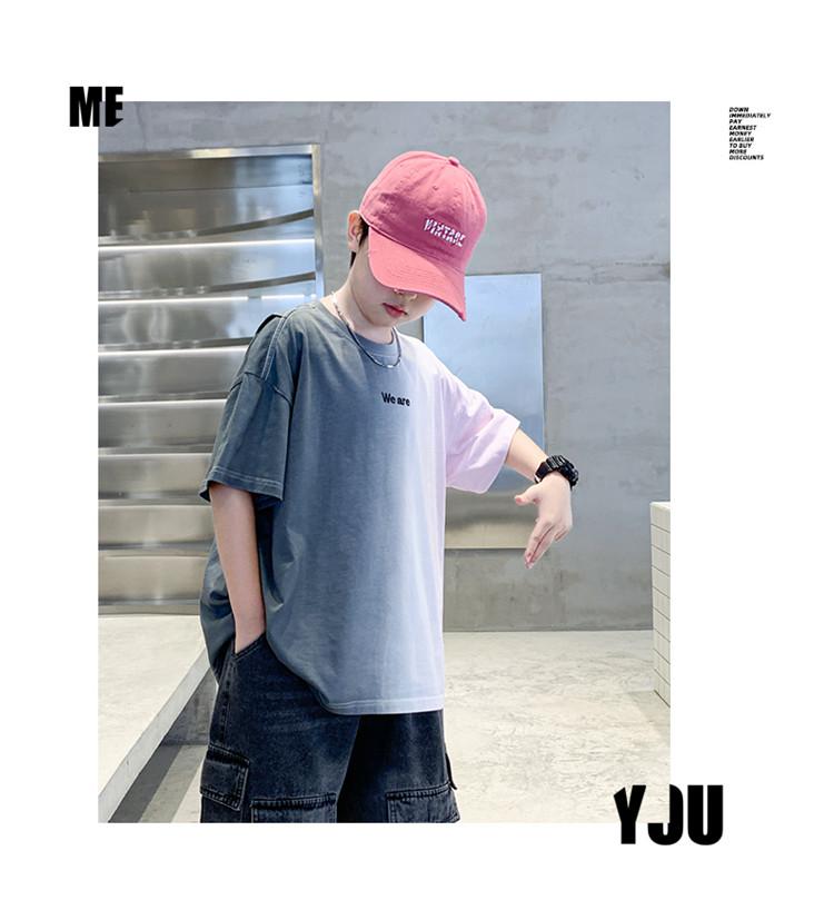 Boys' handsome short sleeved T-shirt 2026 new style big children's summer clothes half sleeved summer top boys' T-shirt trendy T