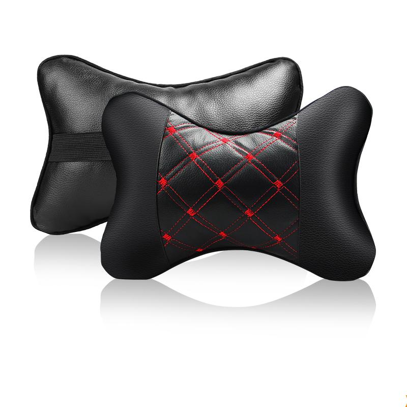 2021 Nuovo Mini Cuscino da Collo per Auto in Pelle PU Comodo Universale Auto Sedile Testa Collo Cuscino Poggiatesta