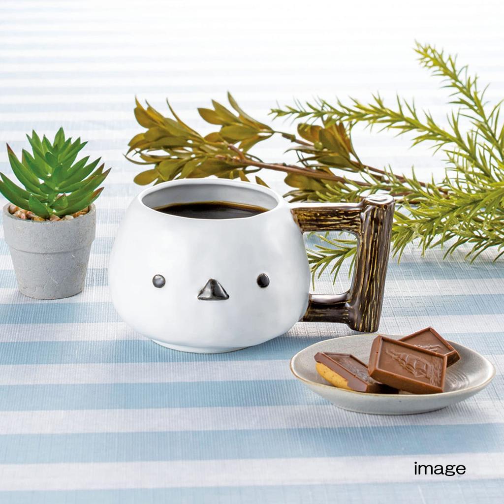 Sun Art Cute Tableware Mug, Approx. 290ml, Shimaenaga Face Design, SAN3893