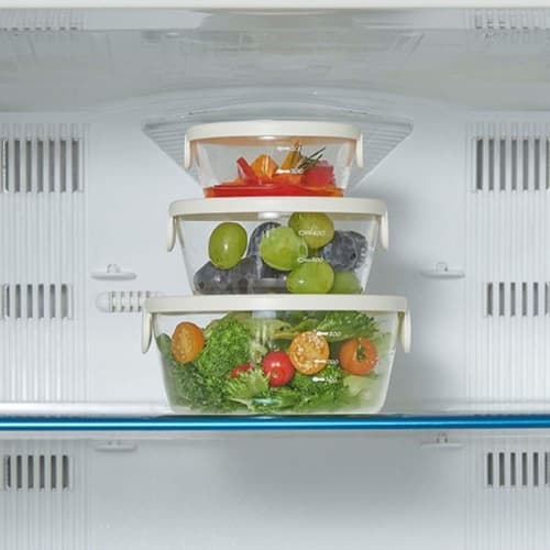 HARIO Heat-resistant Glass Storage Container White Made in Japan SYTN-2518-OW Set of 3
