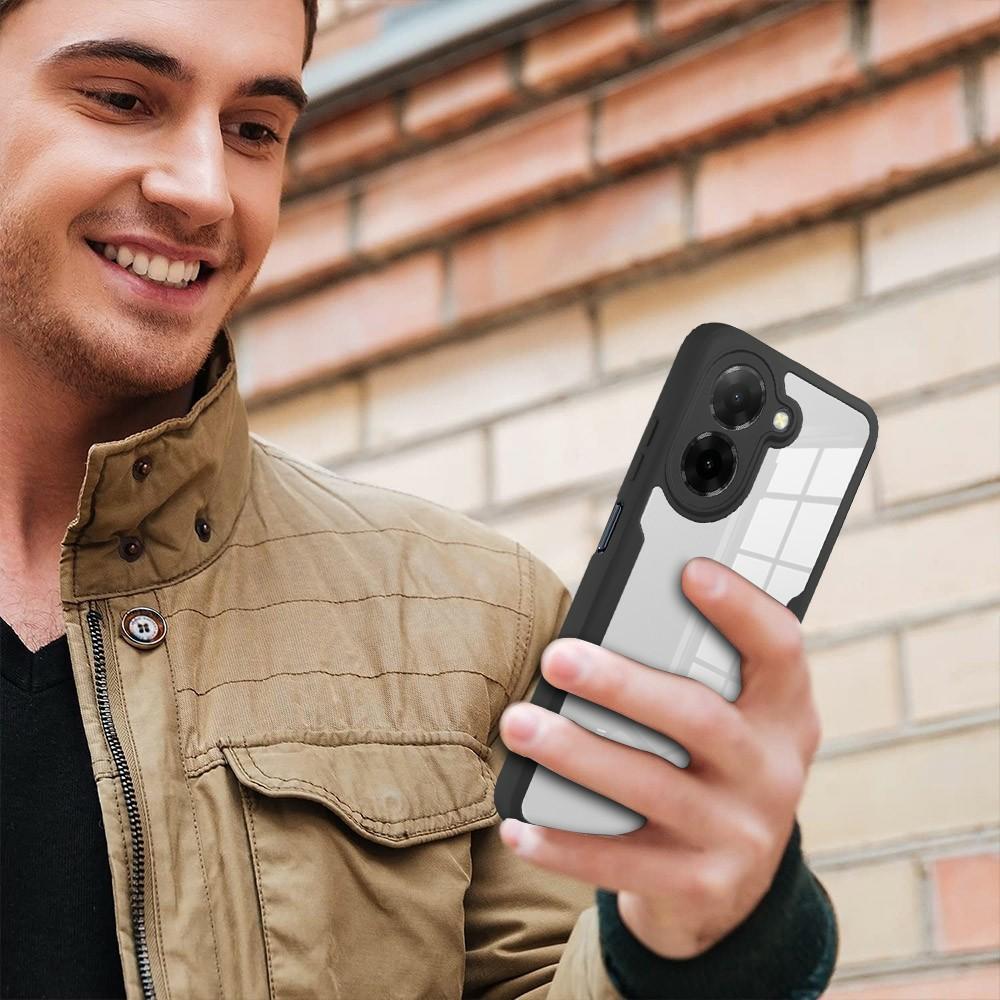 Pro Xiaomi Redmi A5 4G (171,7 mm)/Pouzdro Poco C71 4G Akryl+TPU Průhledný Kryt na Telefon s PET Fólií na Obrazovku