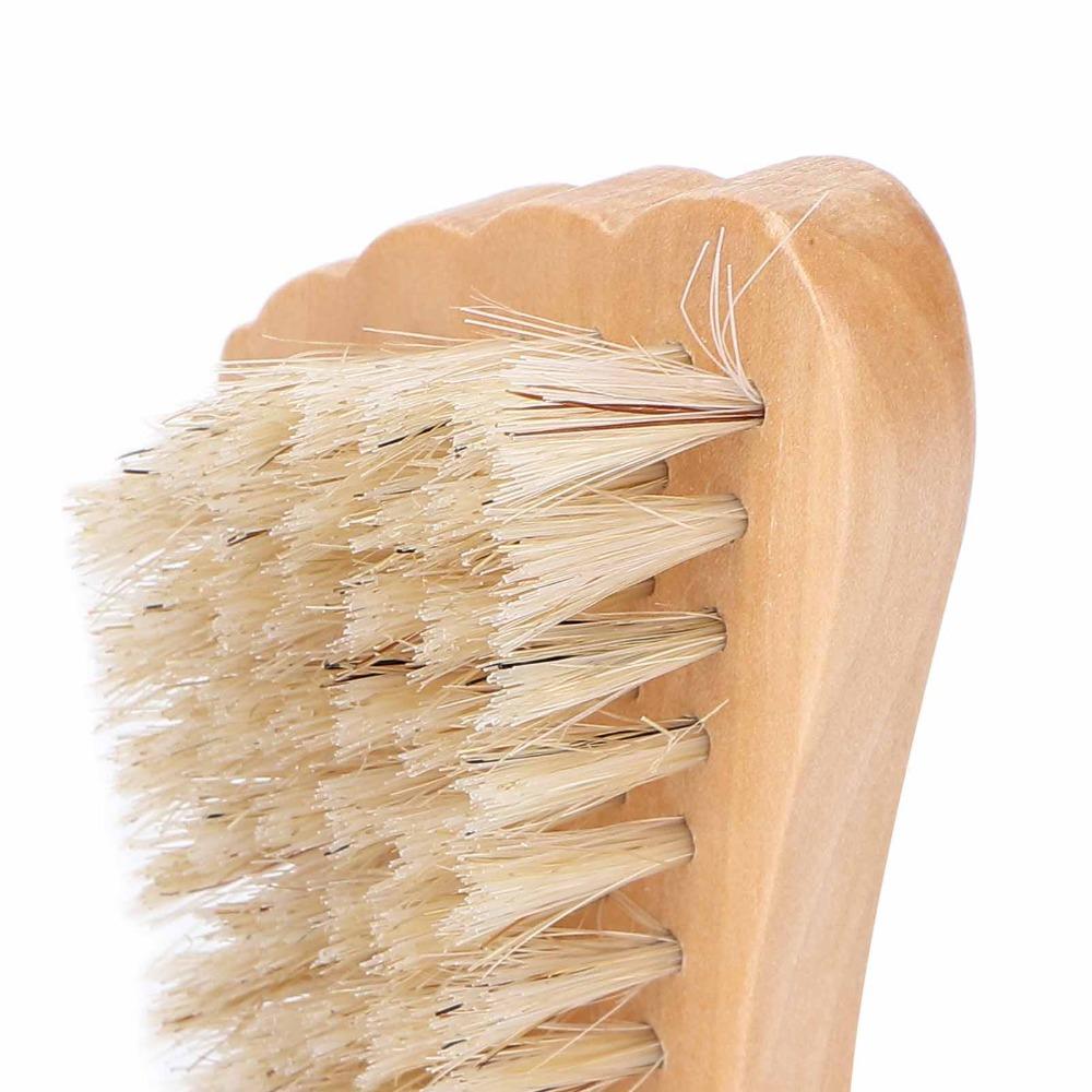 Natural Bristles Fingernail Toenail Scrub Brush Wooden Hand Foot Nail Scrubber Pedicure