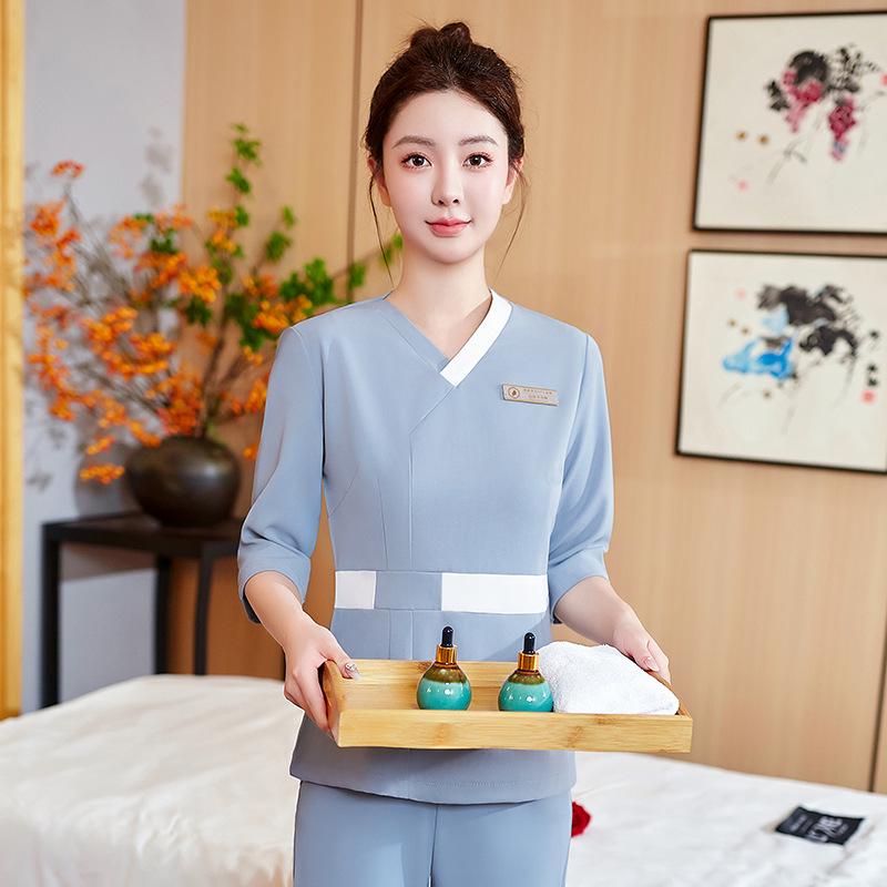 Women's High-End Beauty Spa Technician Pants Set for Head Therapists and Postpartum Recovery.