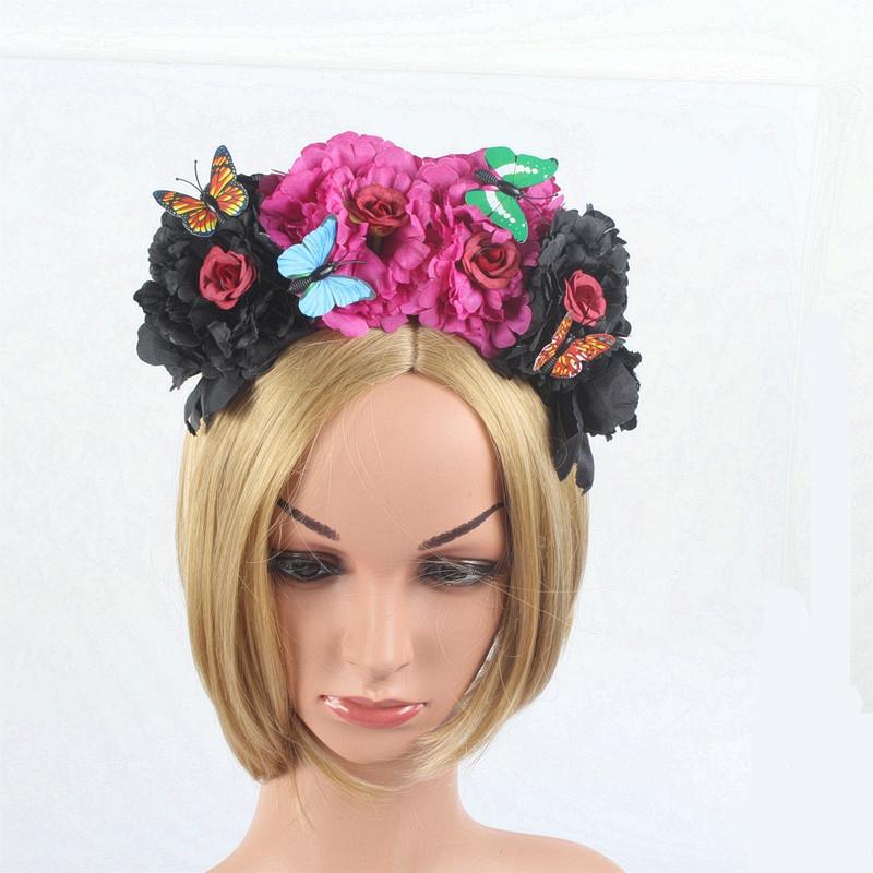 Europäisches & Amerikanisches Pfingstrosen-Schmetterlings-Haar-Kopfband für Damen - Halloween-Party-Accessoires