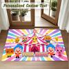 Crystal Velvet Square Rug Custom NameEl Payaso Plim Plim Pattern Non Slip Home Floor Decor Rug