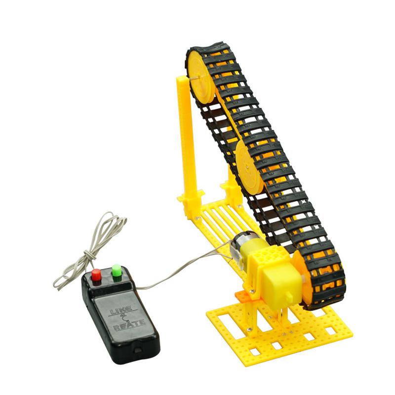 Kinder Wissenschaftsspielzeug Technologie Gadget Elektrisches Transportband Modell Physik DIY 3D Puzzle Lern-Lernspielzeug für Kinder Y5165YY-
