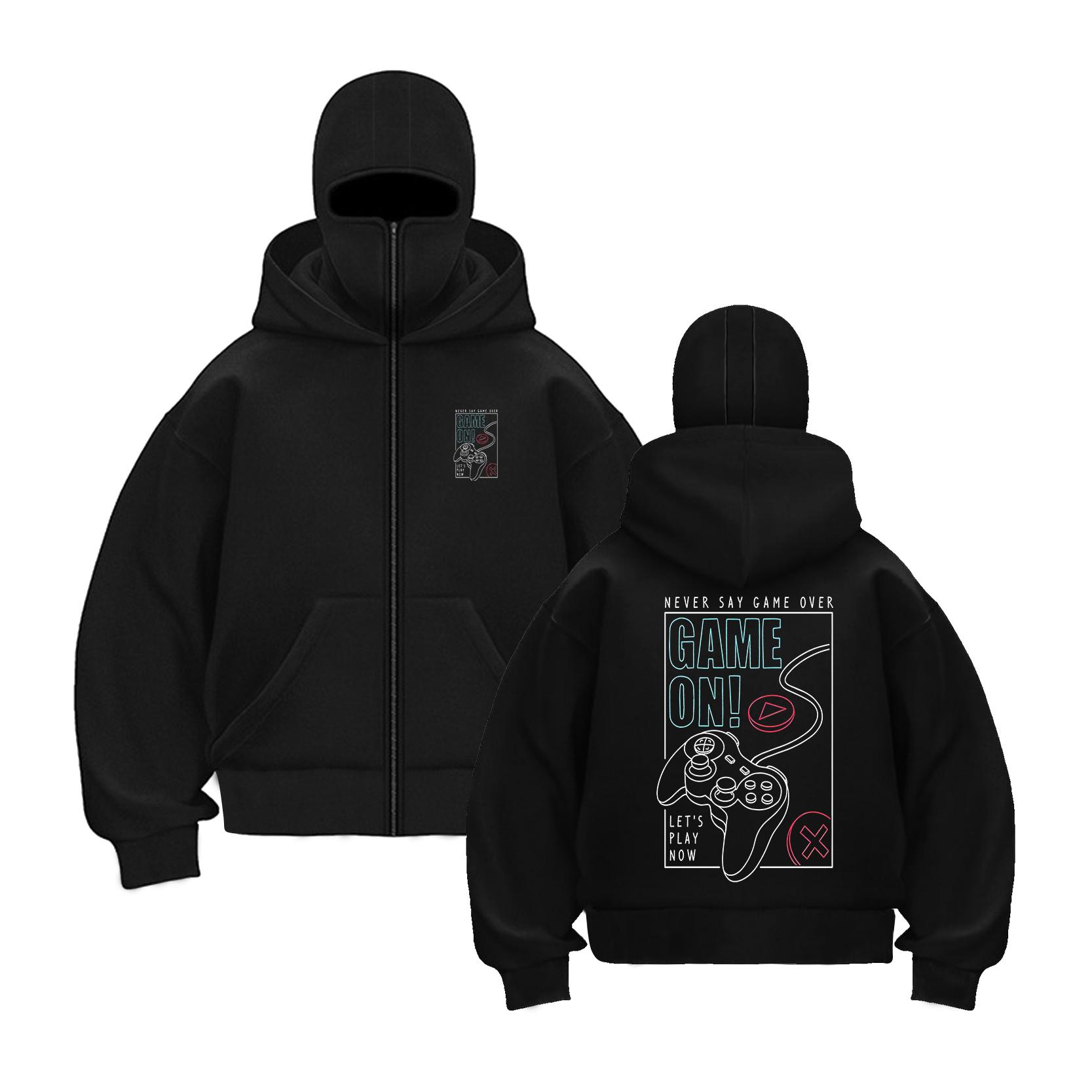 

Autumn Ins Hooded Zip Up Sweatshirt Jacket Double Hood Unisex Couple Top for Spring Fall Winter Fashion 3XL