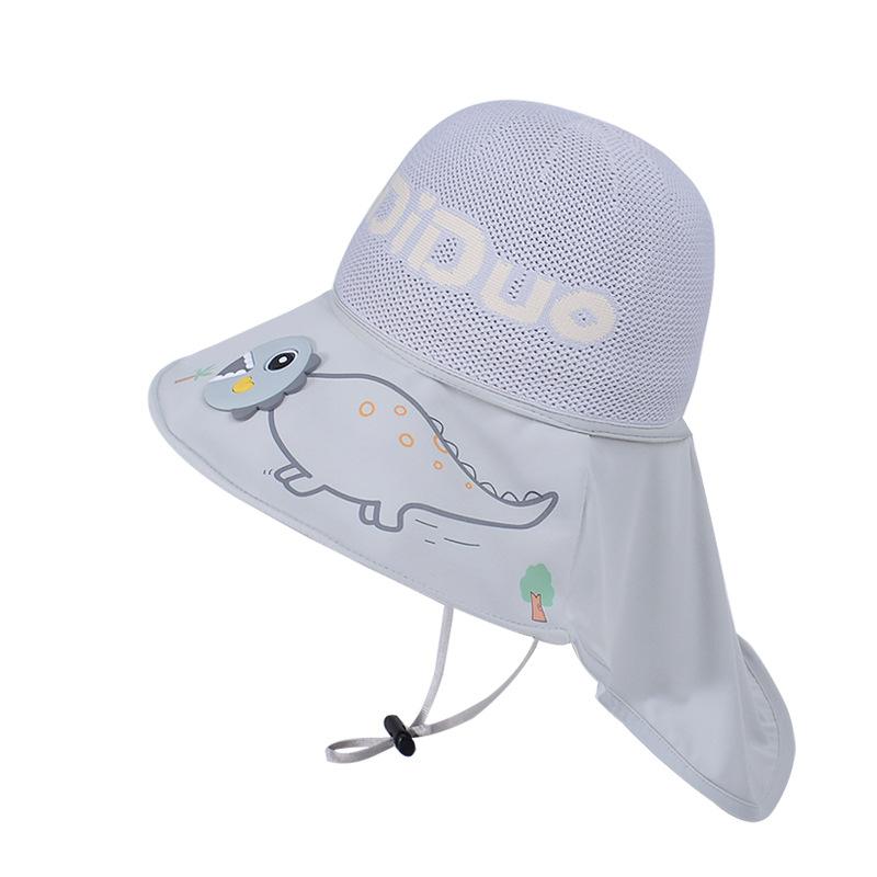 1153 children's hat outdoor UV protection empty top hat men and women cute big eaves shawl sun protection bucket hat