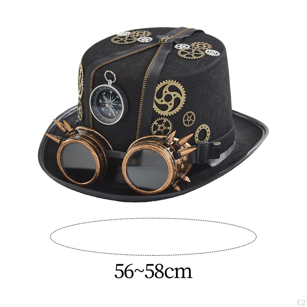 Steampunk Top Hat for Women Men Party Cap Fashion Jazz Nightclub