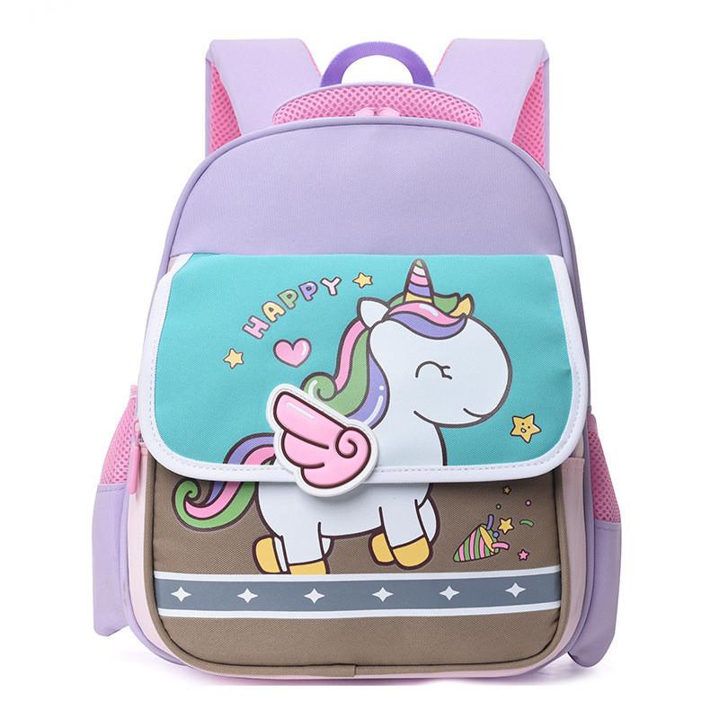 Adorable Cartoon Kids Backpack In Nylon With Lightweight Design For Boys And Girls