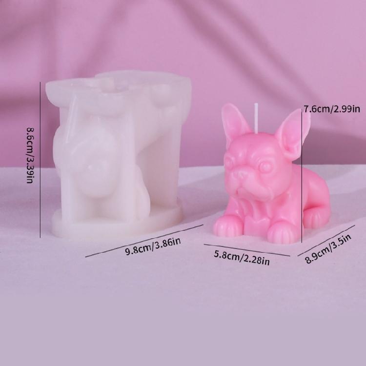 Silicone Soap Molds Candle Mould Silicone Crafts Moulds 3D French Bulldog Shaped