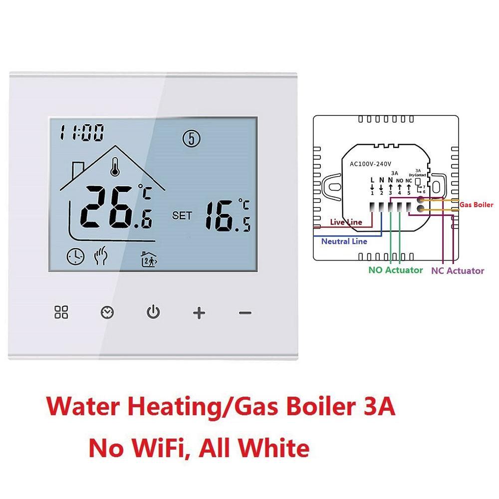M4A Tuya Smart Thermostat Wifi Optional for Water & Electric Floor Heating Voice Control with Alexa Google Home & Touch Display