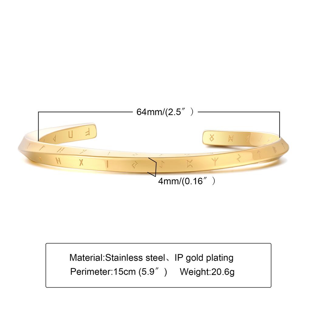 Nordic Runes Bangles,Men Bracelet,Stainless steel Twist Mobius Bangle Bracelets,Male Jewelry