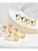 Women Earrings Huggie Hoops, Small Crytsal Butterfly Earring Hypoallergenic Jewelry