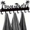 Wall Mounted Heavy Duty Towel Rack 8 Hooks Bathroom Pool Metal Organizer