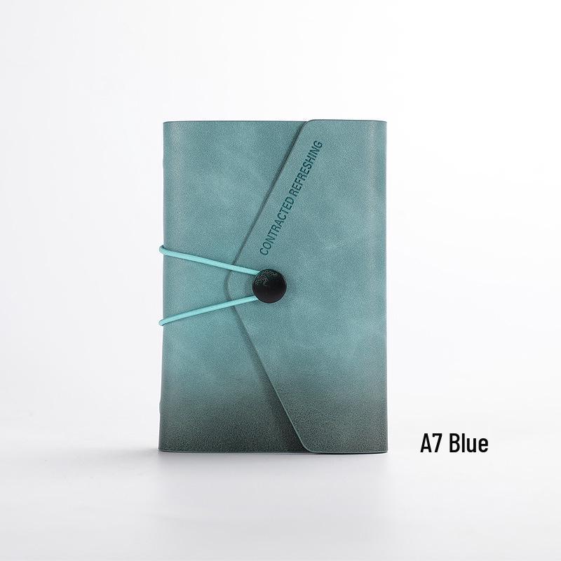Nostalgic A6 Loose-Leaf Notebook with Retro Binding & Strap - Small A7 6-Hole Creative Pocket Journal with Logo