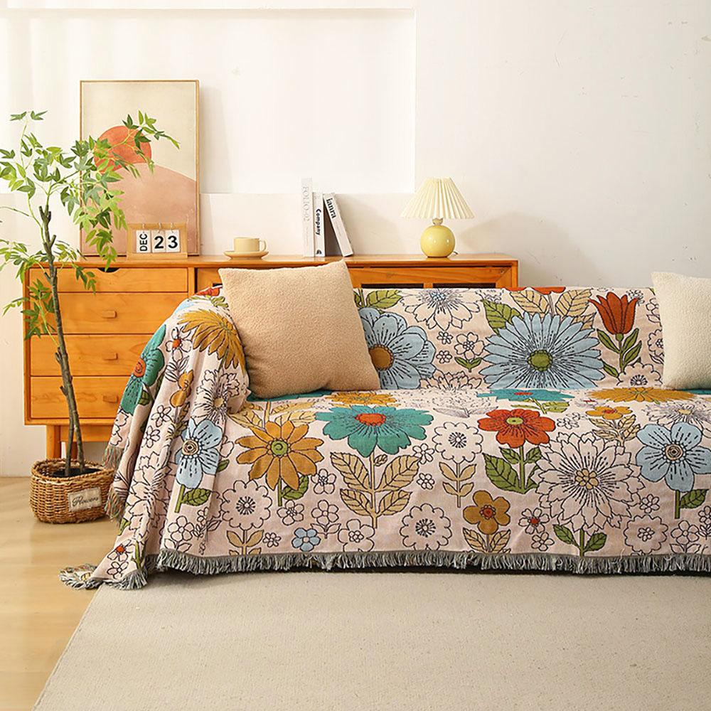 Couch Cover for Sofa American Country Floral Outdoor Camping Blanket Leisure Bohemia Blanket