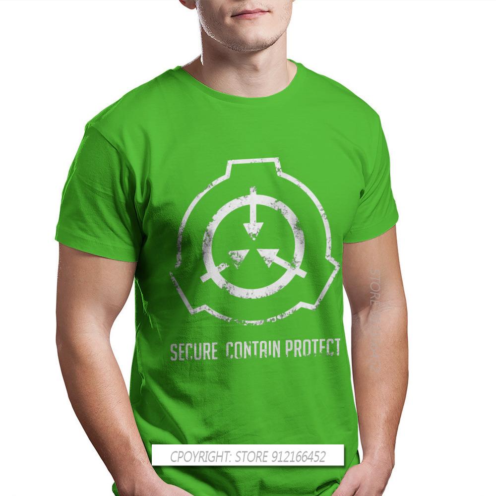 Secure Contain Protect Men TShirt SCP Foundation Fictional Organization Crew Neck Casual T Shirt Humor Top Quality Gift