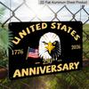 2D Flat, 1pc United States 250th Anniversary Aluminum Sign, 12"×8" - Patriotic Eagle Design, 1776-2026 Vintage Style Wall Decor, Independence Day