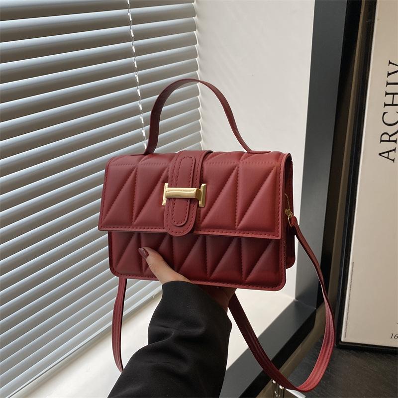 Fashionable Diamond Hand-held Small Square Bag for Women's Summer New Light Luxury Fashionable Shoulder Bag Commuter Crossbody Bag