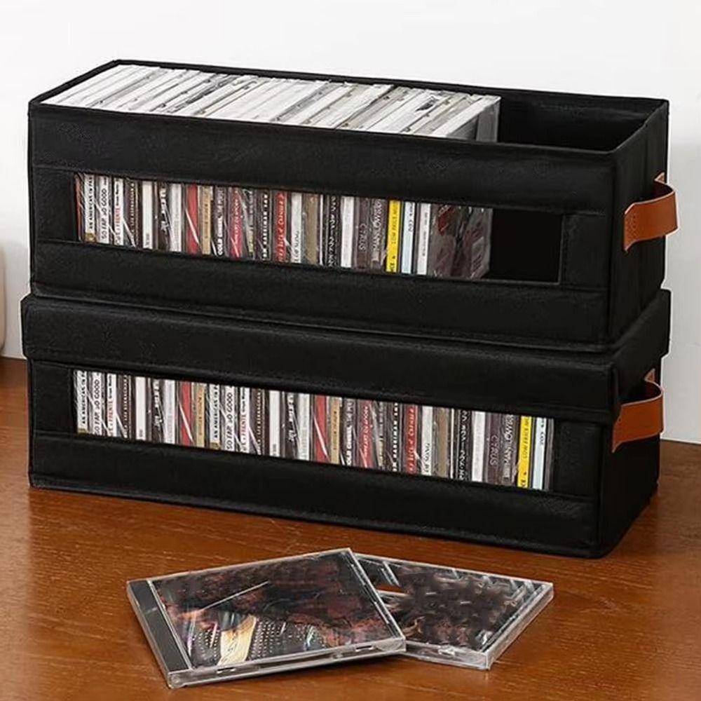 Dust-proof Visible Window CD Storage Box Large Capacity CD Case Disc Organizer Office