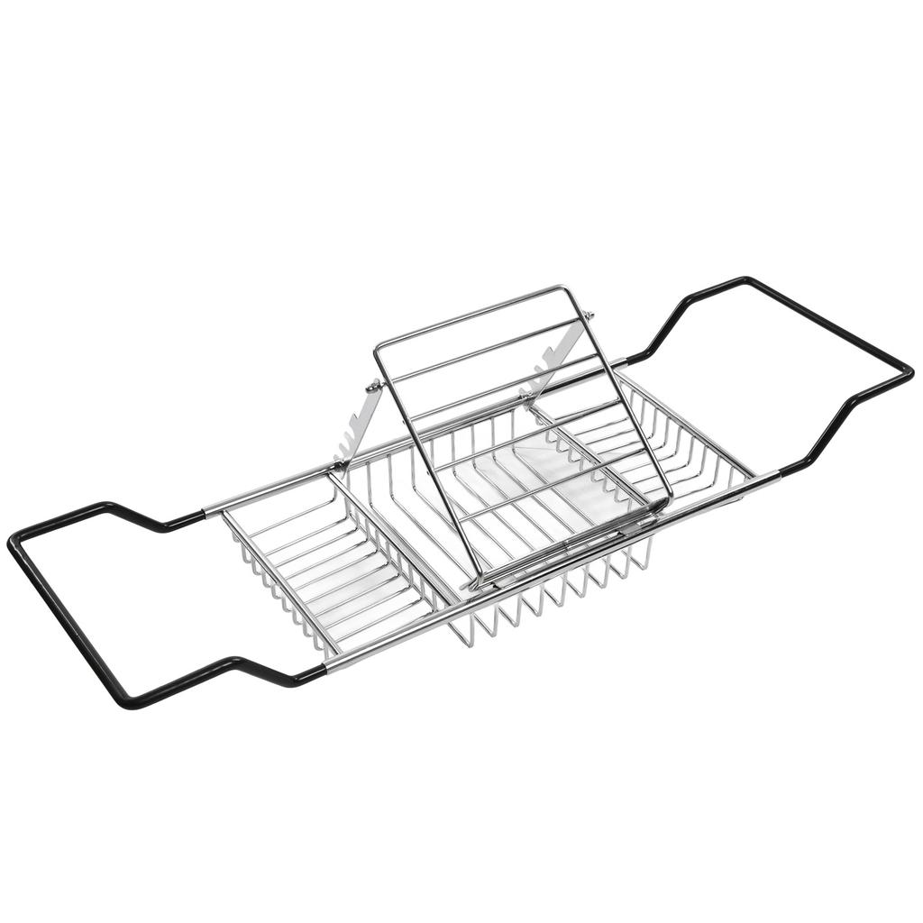 Metal Bathtub Rack Retractable Adjustable Removable Stand Bathroom Caddy Tray Rack for Hotels