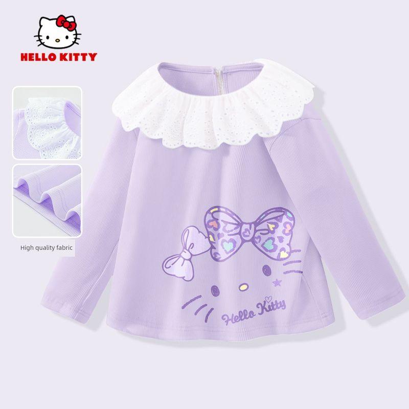 Hello Kitty Girls' Spring Outfit 2026 New Long-Sleeved Skirt White Kidsren's Spring Two-Piece Set