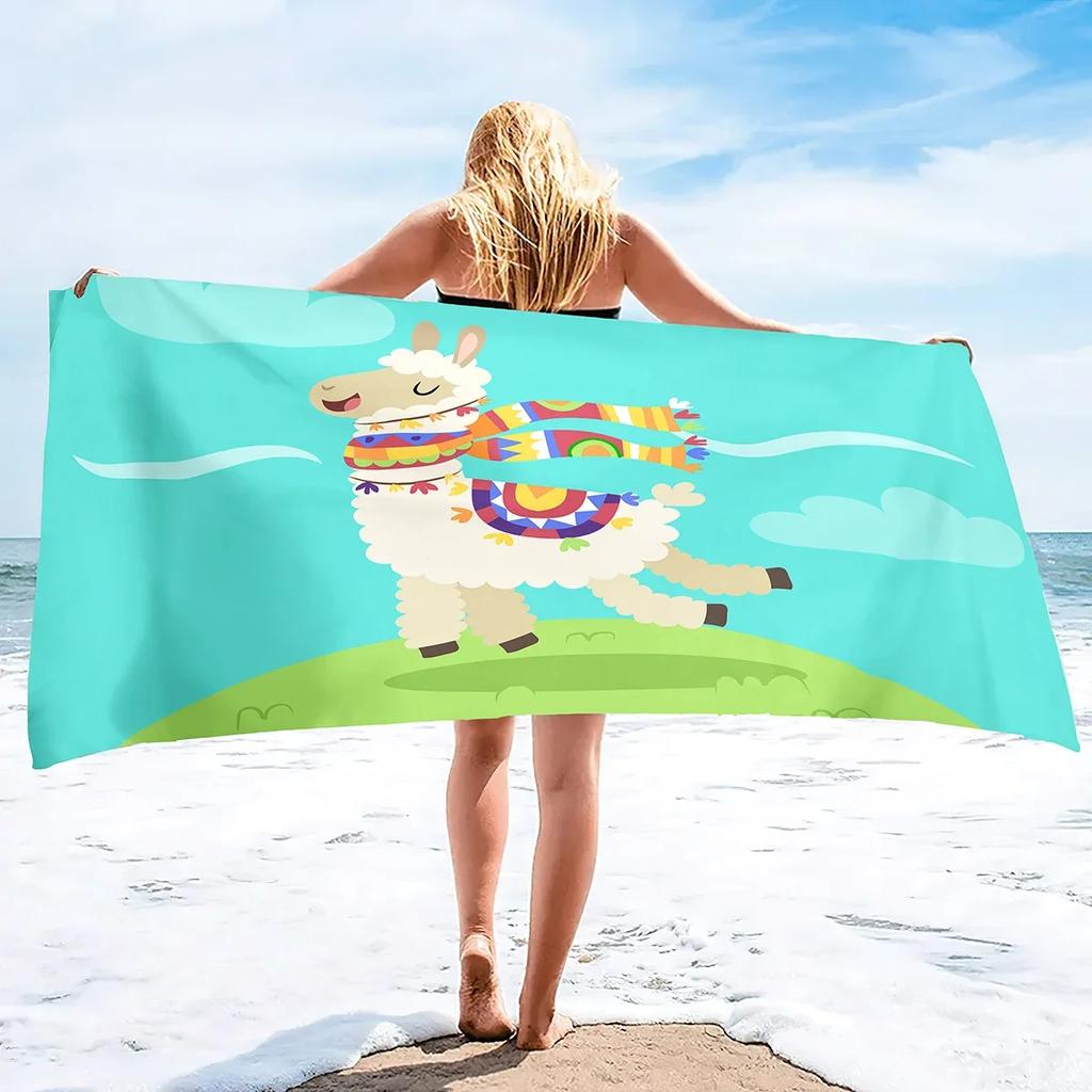 Alpaka Übergroßes Mikrofaser Pool Sandfest Strandtuch Schnell Schnell Trocknend Sandfrei Proof Handtuch Extra Groß Reise Decke Für Kinder