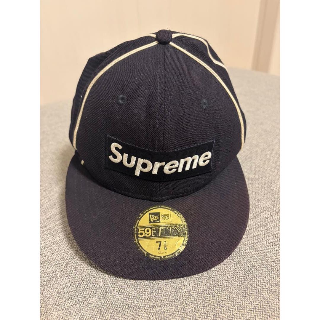Used Supreme New Era 59FIFTY Cap Navy 7 3/8