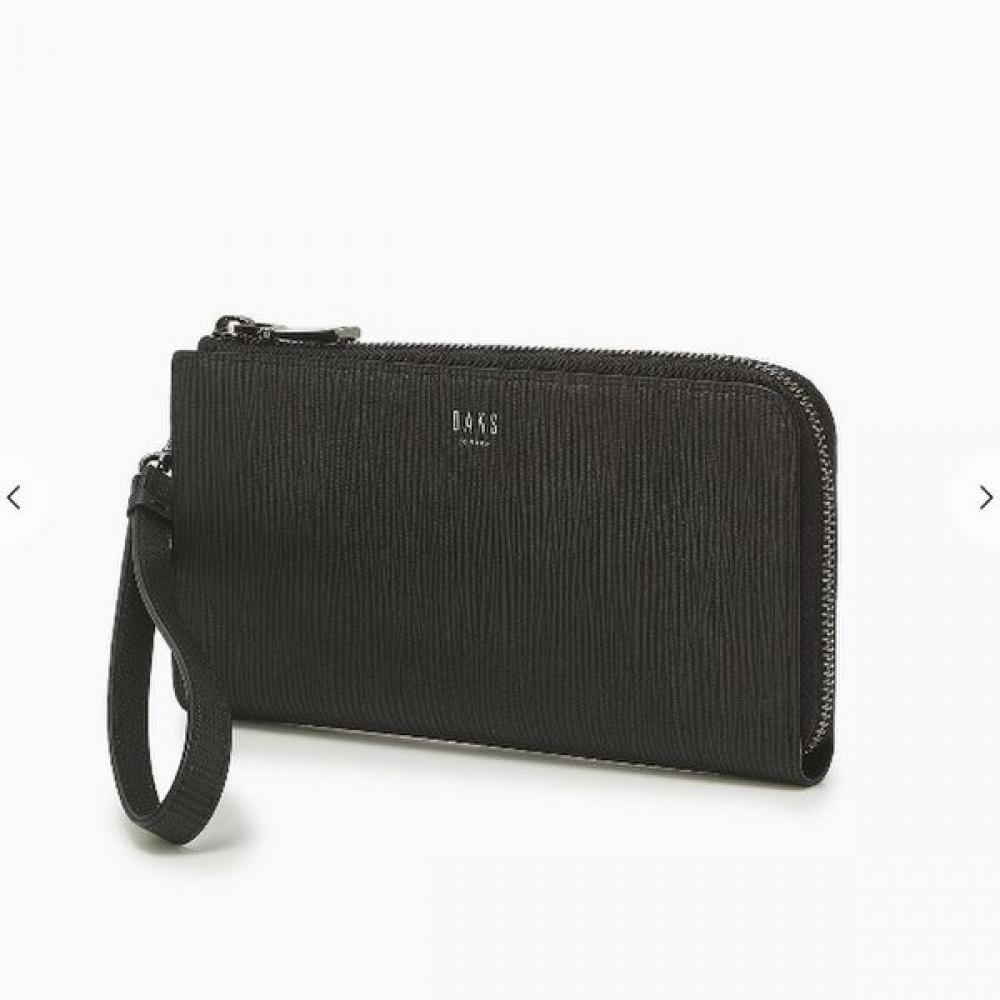 

Daks Black Embossed Pattern Cowhide Zip Wallet Dbwa2f161bk Single option
