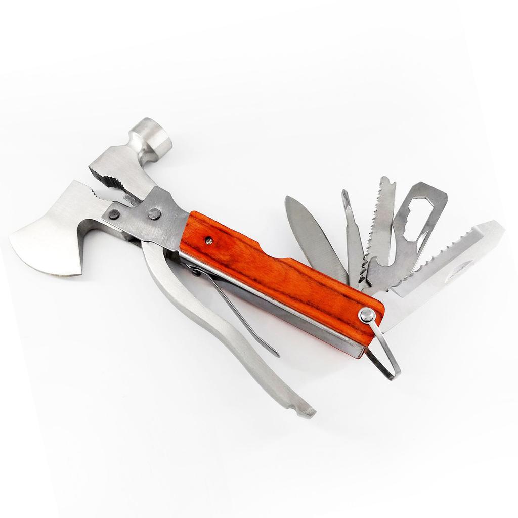 Multitool Hammer Steel Foldable Multipurpose Camping Hammer Multitool for Outdoor Hiking Fishing Colored Wood Axe Hammer