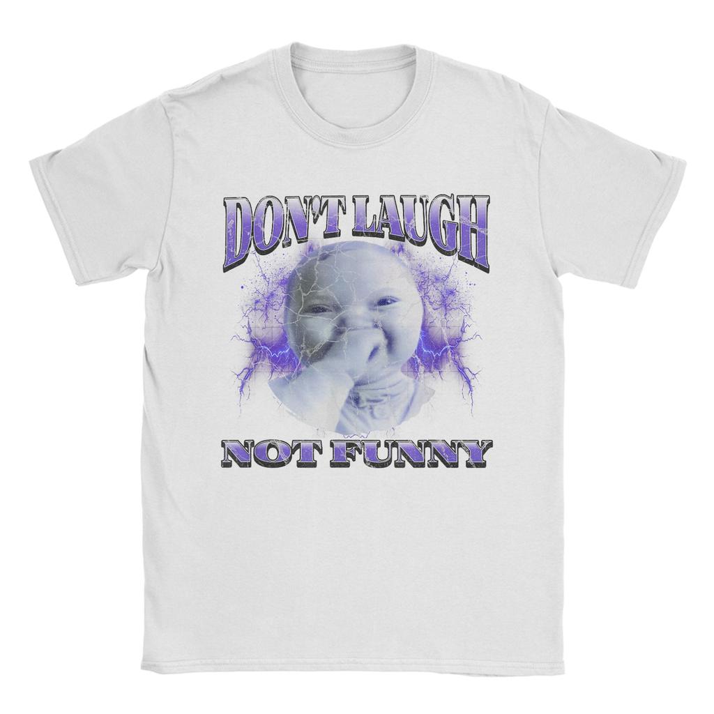 Vintage TShirt Summer AI Baby Laughing Meme Bootleg Hip Hop TShirts Cotton Tee Shirt for Men Aesthetic Short Sleeve Tops