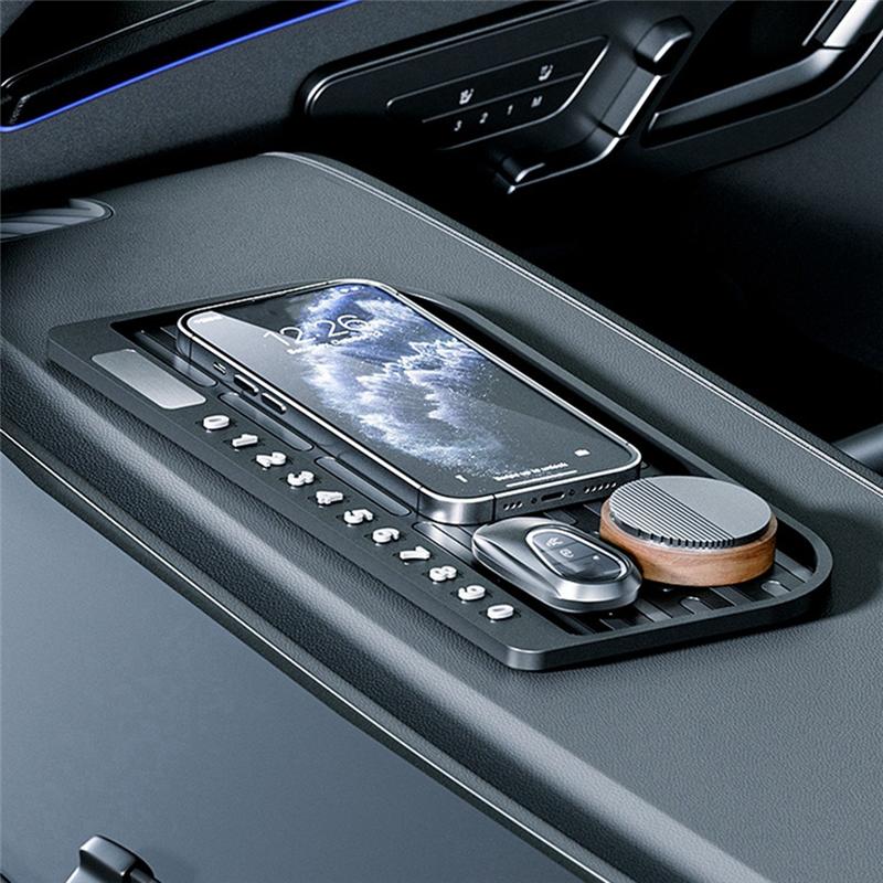 A03Z-Car Anti Slip Pad Dashboard PVC Non-Slip Mat Phone Sunglasses Holder Temporary Parking License Plate Auto Accessories
