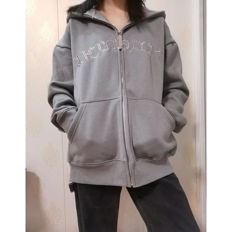 

Толстовка на молнии с вышивкой в ​​стиле ретро, ​​большие толстовки в стиле Харадзюку, свободные толстовки в корейском стиле с буквенным принтом и длинными рукавами в стиле гранж, готический стиль