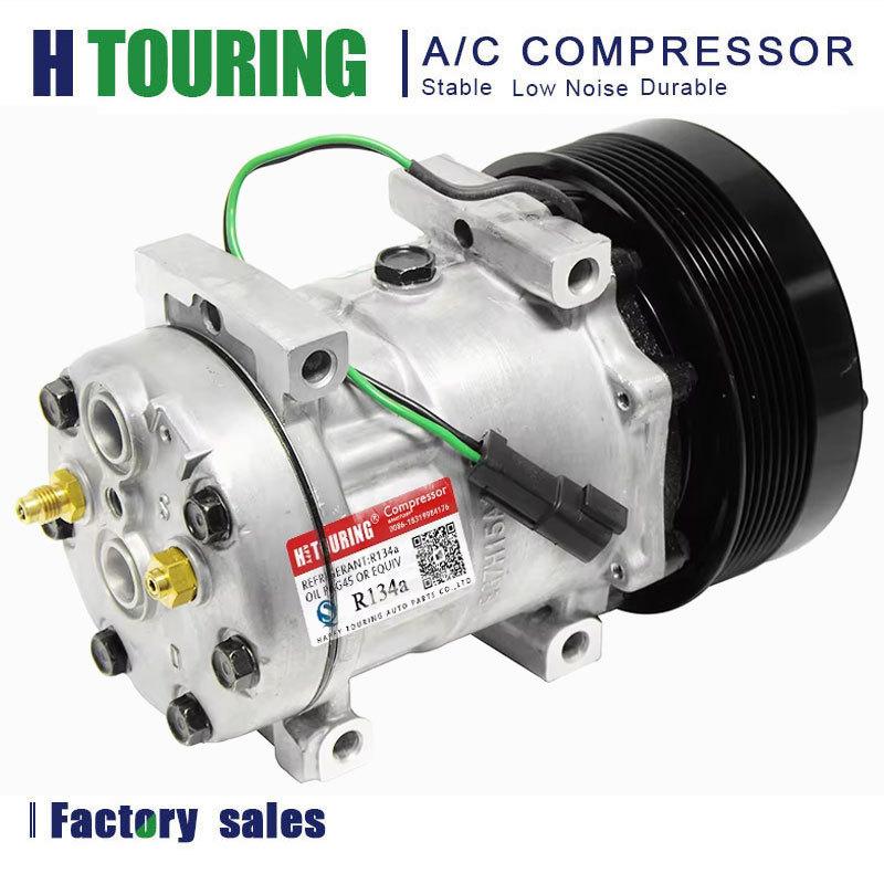 AC Compressor For Caterpillar Replaces Sanden 4840 4302 4284U1 4284 1835106 1521856 204840 10363871 24v Sanden 709 14SD4302NC