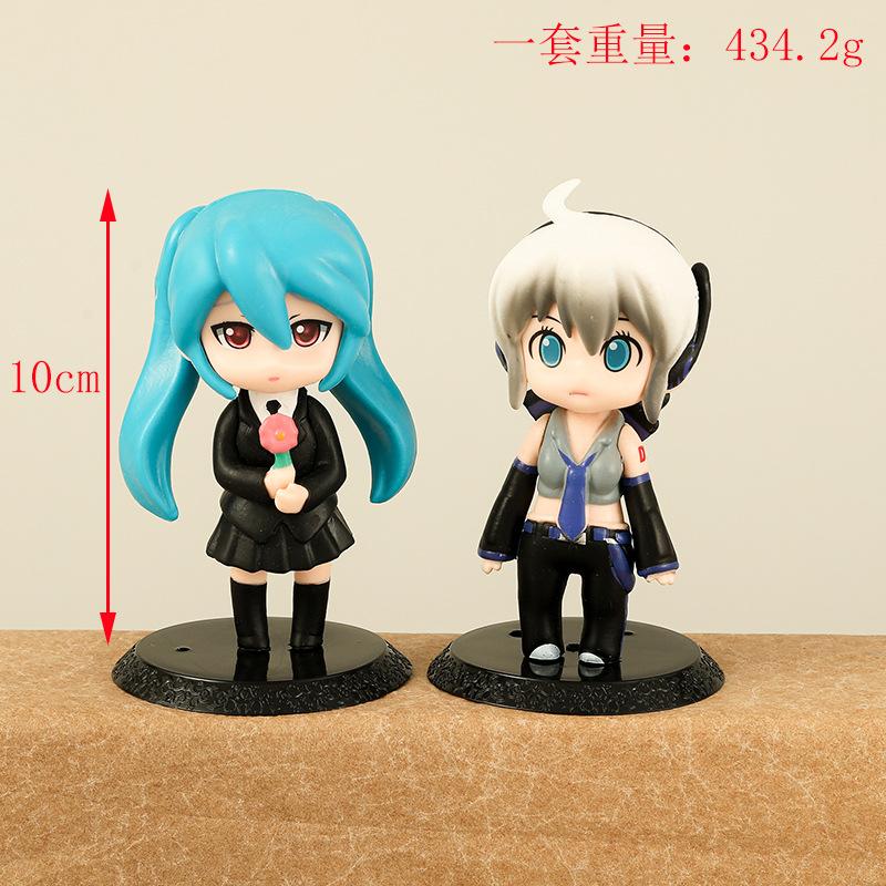 6pcs Hatsune Miku Virtual Singer Anime Action Figure para Crianças, Modelo 3D PVC, Acessórios Cosplay Bonitos, Caráter Adorável