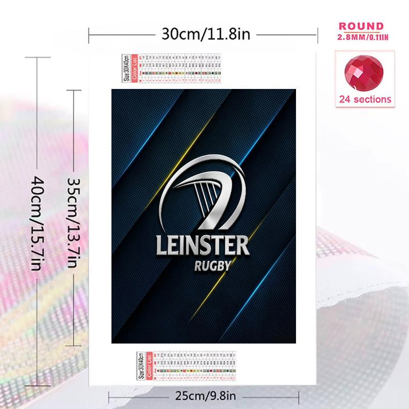 Leinster Rugby 100% Round Full Drill 5D DIY Diamond Painting Embroidery Cross Stitch Rhinestone Décor