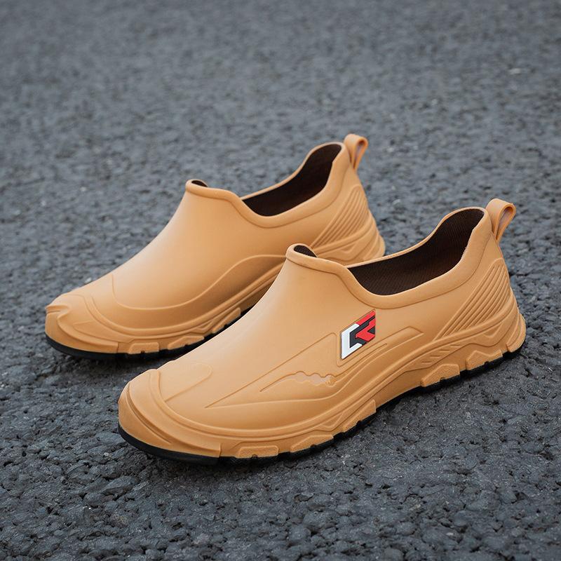 Four Seasons Waterproof Shoes Men's Rain Shoes Low Top Spring and Autumn Short Barrel Non-slip Lightweight Korean Edition Fashion Rubber Shoes