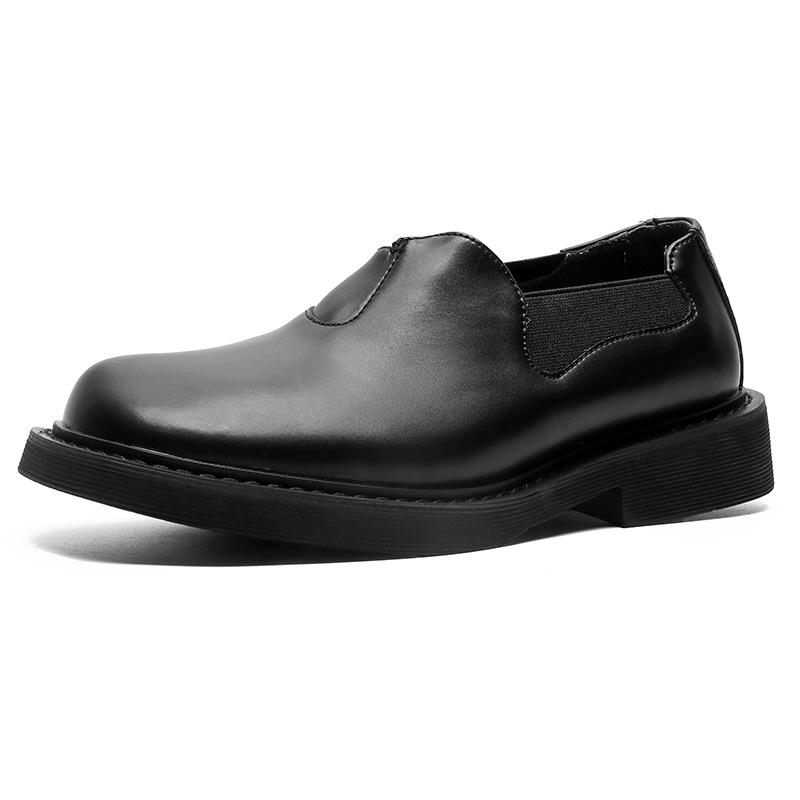 Men's Leather Shoes New Autumn Niche British Casual Men's Shoes Thick Sole Heightening Big Head Derby Tide Shoes 68661-J